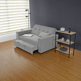 Sofá Cama Hamburgo Gris Denver y Matiz Wengue 160x86cm de Dos Puestos Reclinable sin Apoya Brazos