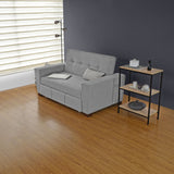 Sofá Cama Hamburgo Gris Denver y Matiz Wengue 160x86cm de Dos Puestos Reclinable sin Apoya Brazos