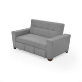 Sofá Cama Hamburgo Gris Denver y Matiz Wengue 160x86cm de Dos Puestos Reclinable sin Apoya Brazos