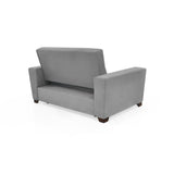 Sofá Cama Hamburgo Gris Denver y Matiz Wengue 160x86cm de Dos Puestos Reclinable sin Apoya Brazos
