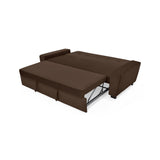 Sofá Cama Hamburgo Chocolate Denver y Matiz Wengue 210x87cm de Tres Puestos Reclinable sin Apoya Brazos
