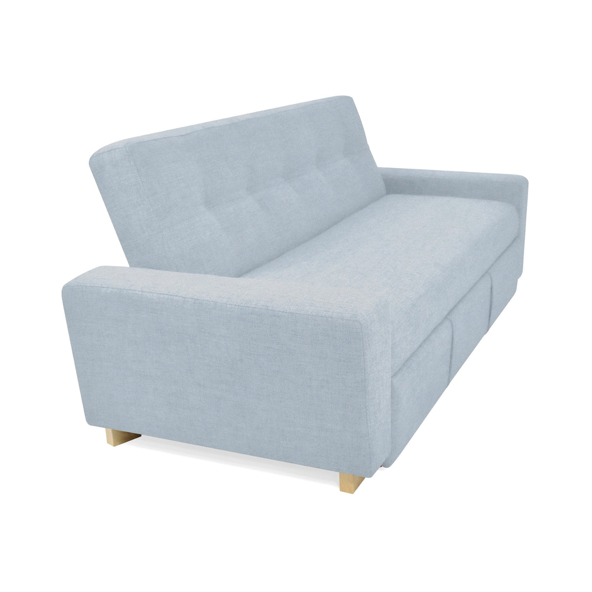 Sofá Cama Hamburgo Plata Denver y Matiz Wengue 210x87cm de Tres Puestos Reclinable sin Apoya Brazos