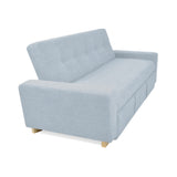 Sofá Cama Hamburgo Plata Denver y Matiz Wengue 210x87cm de Tres Puestos Reclinable sin Apoya Brazos