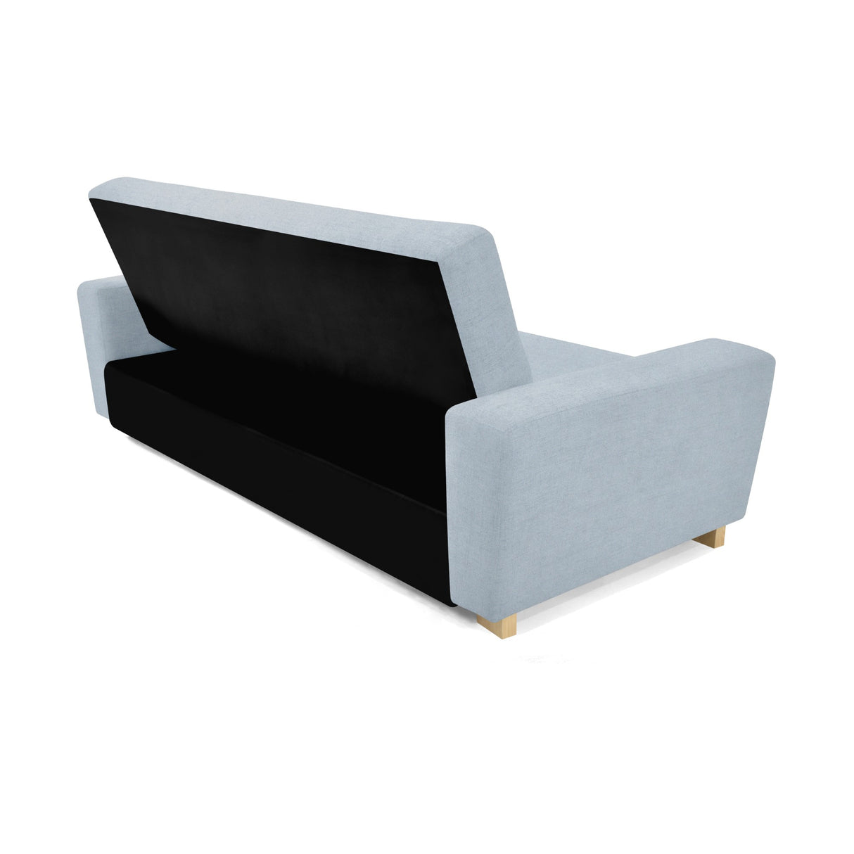 Sofá Cama Hamburgo Plata Denver y Matiz Wengue 210x87cm de Tres Puestos Reclinable sin Apoya Brazos