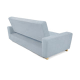 Sofá Cama Hamburgo Plata Denver y Matiz Wengue 210x87cm de Tres Puestos Reclinable sin Apoya Brazos