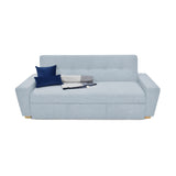 Sofá Cama Hamburgo Plata Denver y Matiz Wengue 210x87cm de Tres Puestos Reclinable sin Apoya Brazos