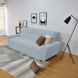 Sofá Cama Hamburgo Plata Denver y Matiz Wengue 210x87cm de Tres Puestos Reclinable sin Apoya Brazos