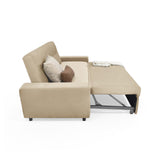 Sofá Cama Hamburgo Taupe Denver y Matiz Wengue 210x87cm de Tres Puestos Reclinable sin Apoya Brazos
