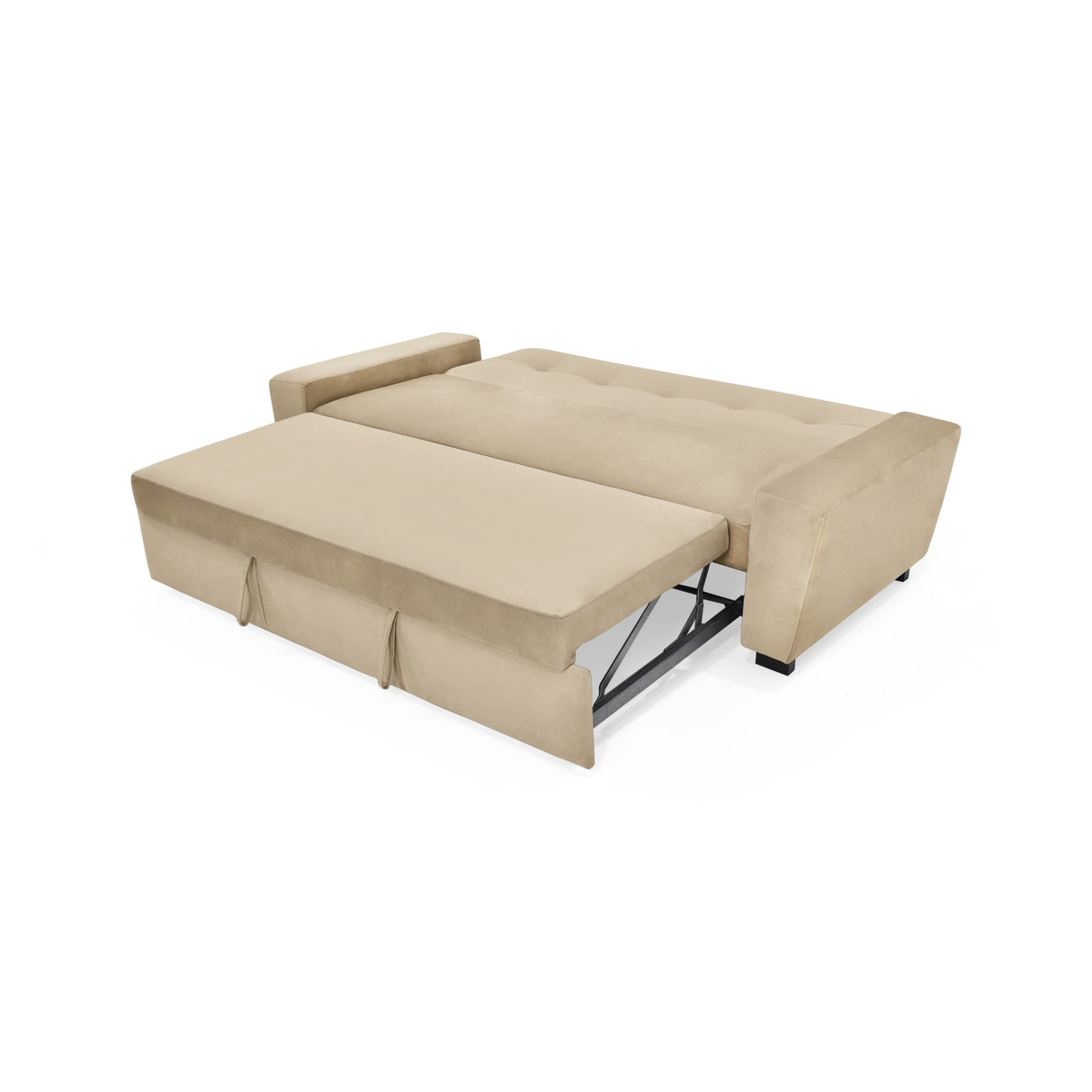 Sofá Cama Hamburgo Taupe Denver y Matiz Wengue 210x87cm de Tres Puestos Reclinable sin Apoya Brazos
