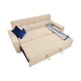 Sofá Cama Hamburgo Beige Dicosta y Matiz Natural 210x87cm de Tres Puestos Reclinable sin Apoya Brazos