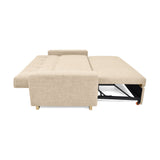 Sofá Cama Hamburgo Beige Dicosta y Matiz Natural 210x87cm de Tres Puestos Reclinable sin Apoya Brazos
