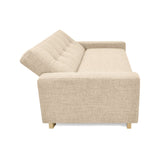 Sofá Cama Hamburgo Beige Dicosta y Matiz Natural 210x87cm de Tres Puestos Reclinable sin Apoya Brazos