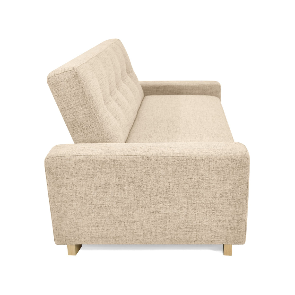 Sofá Cama Hamburgo Beige Dicosta y Matiz Natural 210x87cm de Tres Puestos Reclinable sin Apoya Brazos