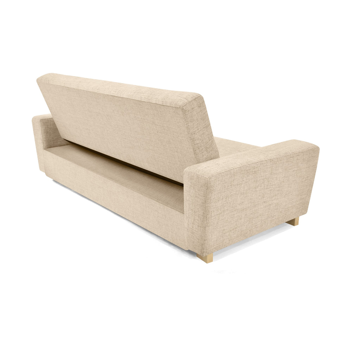Sofá Cama Hamburgo Beige Dicosta y Matiz Natural 210x87cm de Tres Puestos Reclinable sin Apoya Brazos