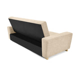 Sofá Cama Hamburgo Beige Dicosta y Matiz Natural 210x87cm de Tres Puestos Reclinable sin Apoya Brazos