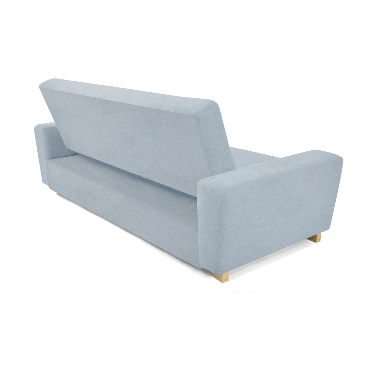 Sofá Cama Hamburgo Plata Eureka y Matiz Natural 210x87cm de Tres Puestos Reclinable sin Apoya Brazos