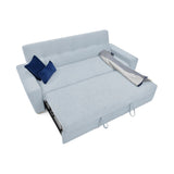 Sofá Cama Hamburgo Plata Eureka y Matiz Natural 210x87cm de Tres Puestos Reclinable sin Apoya Brazos