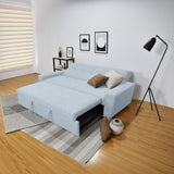 Sofá Cama Hamburgo Plata Eureka y Matiz Natural 210x87cm de Tres Puestos Reclinable sin Apoya Brazos