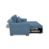 Sofá Cama Hannover Índigo Dicosta y Matiz Caramelo 160x85cm de Dos Puestos Reclinable sin Apoya Brazos