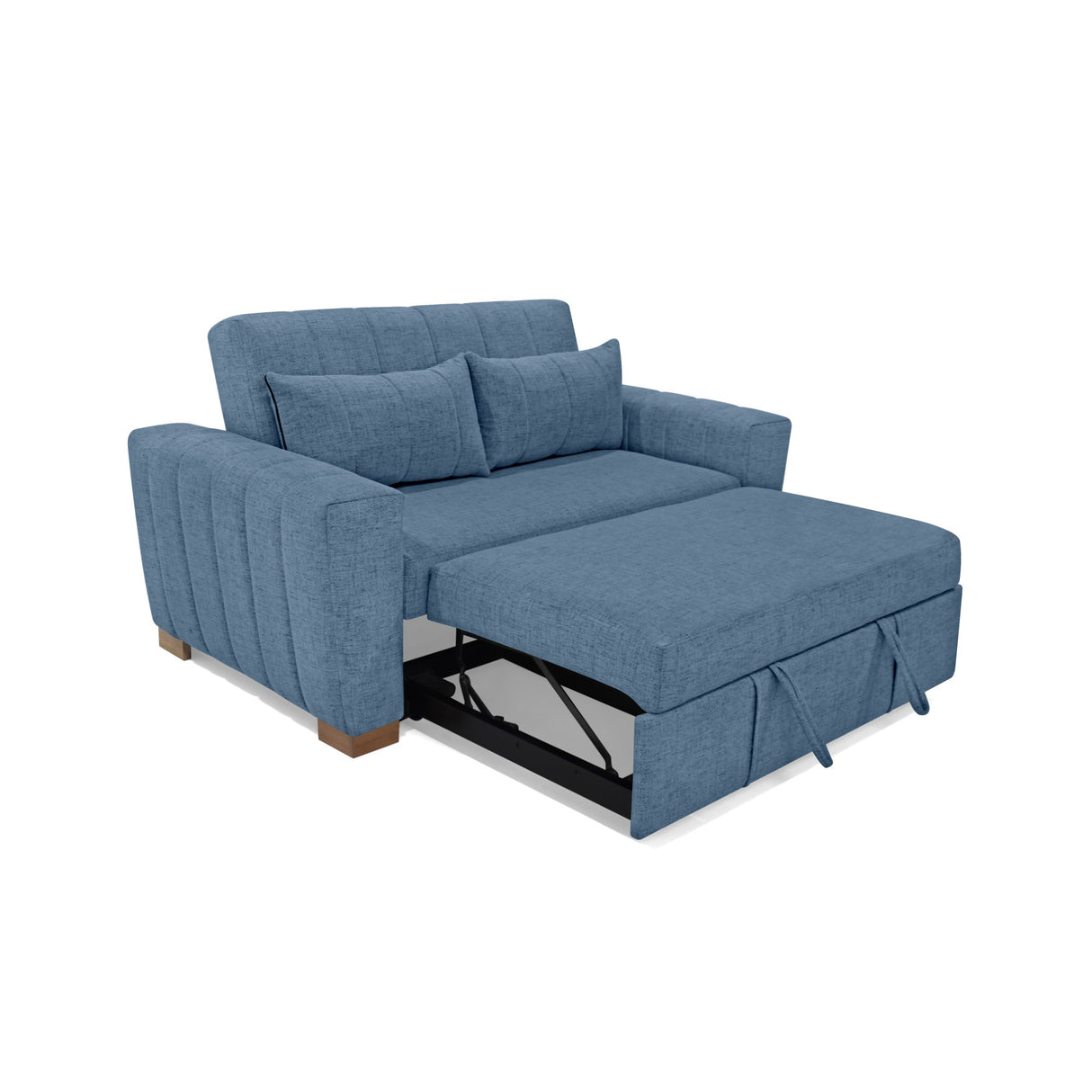 Sofá Cama Hannover Índigo Dicosta y Matiz Caramelo 160x85cm de Dos Puestos Reclinable sin Apoya Brazos