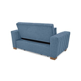 Sofá Cama Hannover Índigo Dicosta y Matiz Caramelo 160x85cm de Dos Puestos Reclinable sin Apoya Brazos