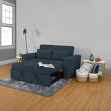 Sofá Cama Hannover Plomo Eureka y Matiz Caramelo 160x85cm de Dos Puestos Reclinable sin Apoya Brazos