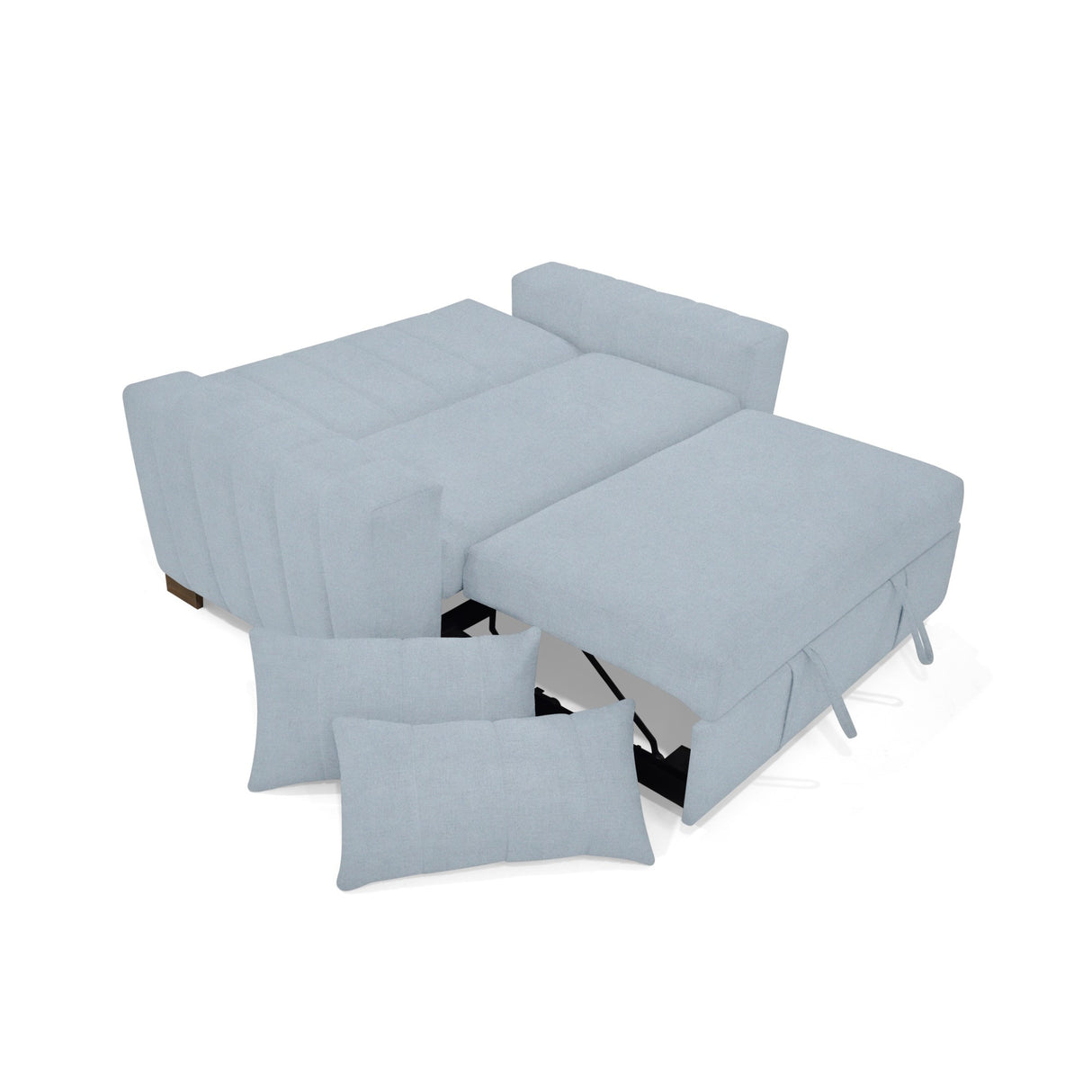 Sofá Cama Hannover Plata Eureka y Matiz Caoba 160x85cm de Dos Puestos Reclinable sin Apoya Brazos