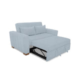 Sofá Cama Hannover Plata Eureka y Matiz Caoba 160x85cm de Dos Puestos Reclinable sin Apoya Brazos