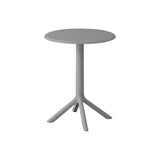 Mesa de Exterior Redonda Gris Oscuro 60x75cm de Dos Puestos sin Sillas Apto para Intemperie