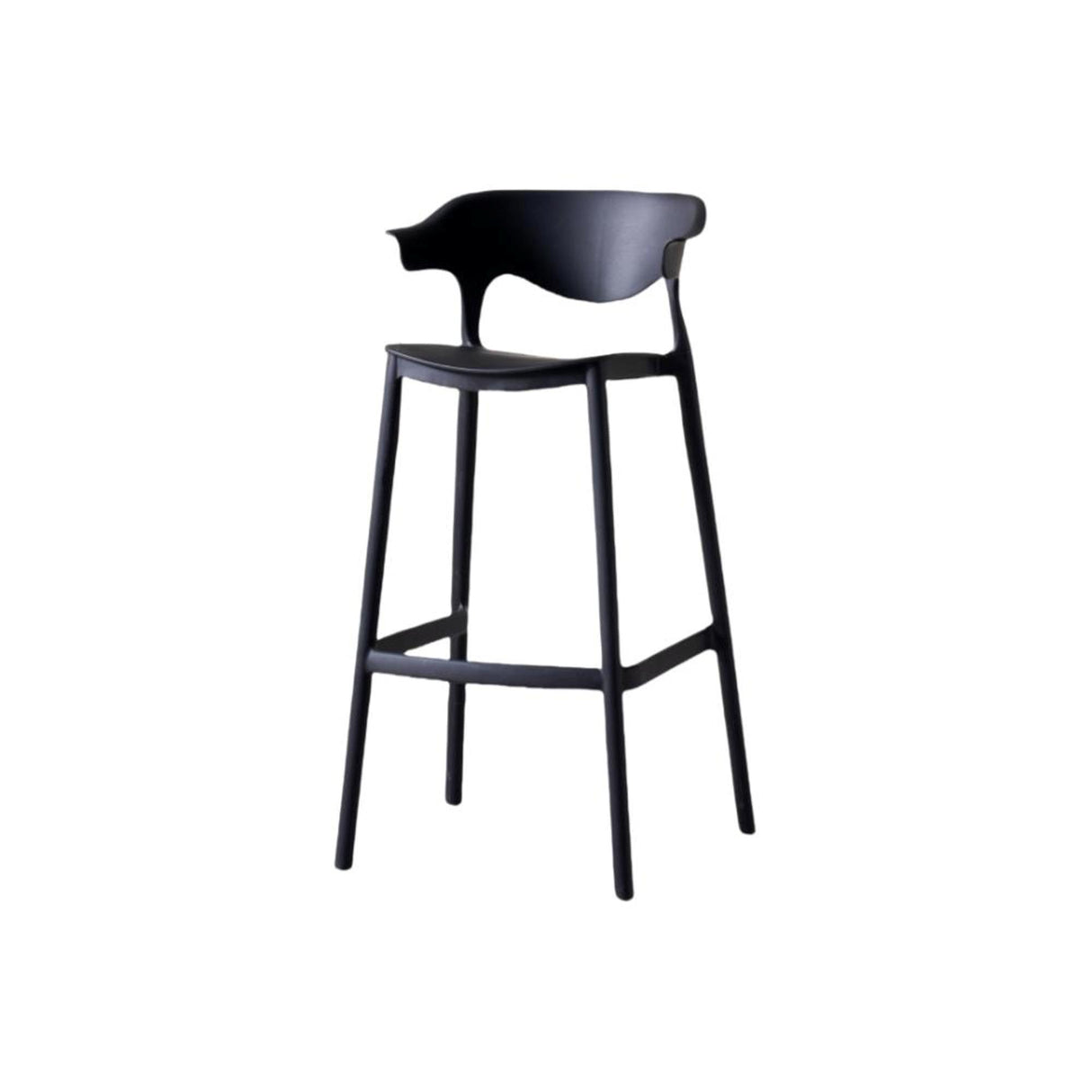 Silla Bar para Exteriores Elena Negro 49x99cm con Espaldar y sin Apoya Brazos