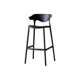 Silla Bar para Exteriores Elena Negro 49x99cm con Espaldar y sin Apoya Brazos