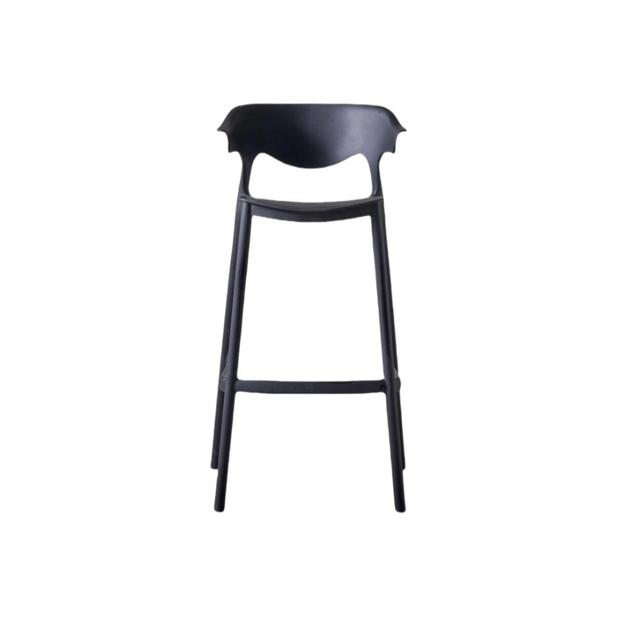 Silla Bar para Exteriores Elena Negro 49x99cm con Espaldar y sin Apoya Brazos
