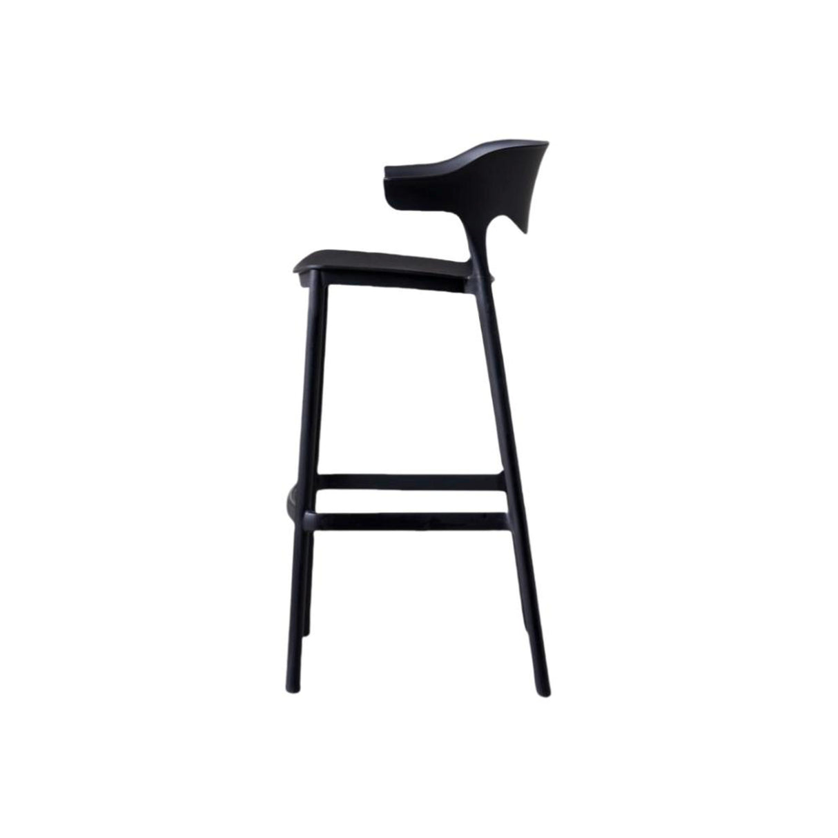 Silla Bar para Exteriores Elena Negro 49x99cm con Espaldar y sin Apoya Brazos
