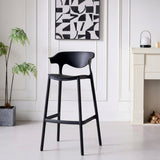 Silla Bar para Exteriores Elena Negro 49x99cm con Espaldar y sin Apoya Brazos