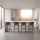Silla Bar para Exteriores Elena Negro 49x99cm con Espaldar y sin Apoya Brazos
