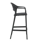 Silla Bar para Exteriores Curitiva Negro 56x109cm con Espaldar y con Apoya Brazos