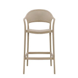 Silla Bar para Exteriores Curitiva Taupe 56x109cm con Espaldar y con Apoya Brazos