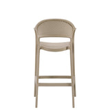 Silla Bar para Exteriores Curitiva Taupe 56x109cm con Espaldar y con Apoya Brazos