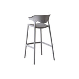 Silla Bar para Exteriores Elena Gris Oscuro 49x99cm con Espaldar y sin Apoya Brazos