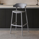 Silla Bar para Exteriores Elena Gris Oscuro 49x99cm con Espaldar y sin Apoya Brazos