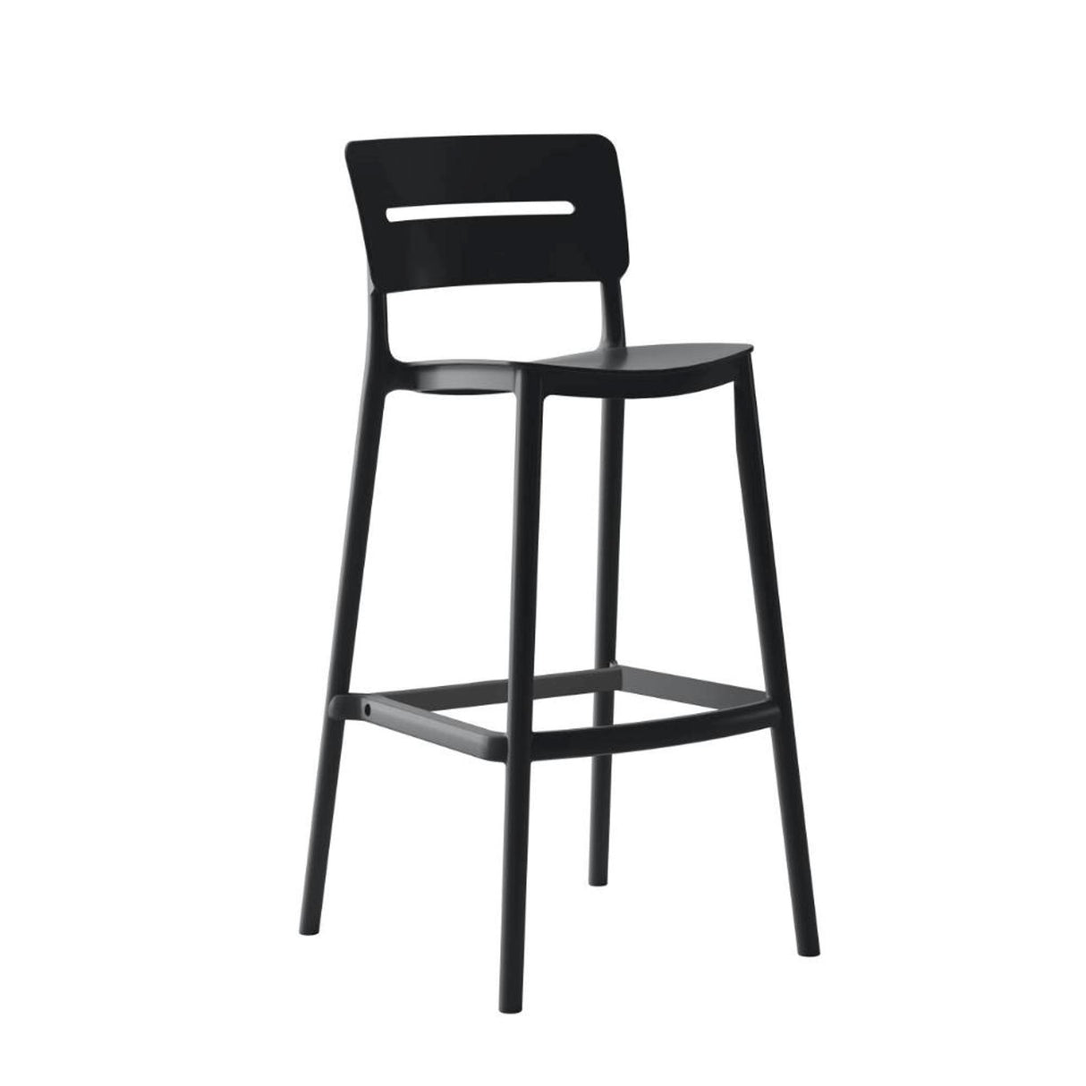 Silla Bar para Exteriores Manila Negro 37x101.5cm con Espaldar y sin Apoya Brazos