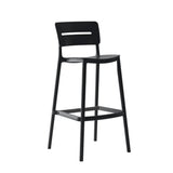 Silla Bar para Exteriores Manila Negro 37x101.5cm con Espaldar y sin Apoya Brazos