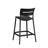 Silla Bar para Exteriores Manila Negro 37x101.5cm con Espaldar y sin Apoya Brazos