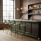 Silla Bar para Exteriores Manila Verde 37x101.5cm con Espaldar y sin Apoya Brazos