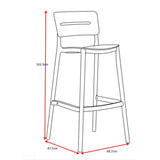Silla Bar para Exteriores Manila Verde 37x101.5cm con Espaldar y sin Apoya Brazos