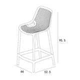Silla Bar para Exteriores Miame Negro 44x95.5cm con Espaldar y sin Apoya Brazos