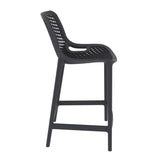 Silla Bar para Exteriores Miame Negro 44x95.5cm con Espaldar y sin Apoya Brazos