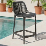 Silla Bar para Exteriores Miame Negro 44x95.5cm con Espaldar y sin Apoya Brazos