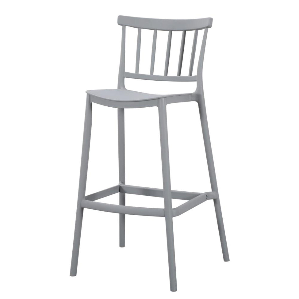 Silla Bar para Exteriores Oxford Gris 37x104cm con Espaldar y sin Apoya Brazos