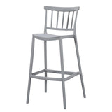 Silla Bar para Exteriores Oxford Gris 37x104cm con Espaldar y sin Apoya Brazos